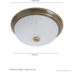 klassieke plafonnière Brons/glas><noscript><img width=