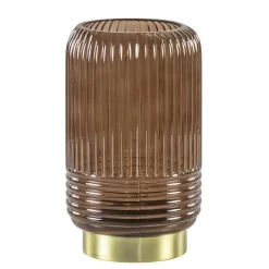 Klassieke tafellamp Lipa donker bruin op batterijen>Straluma New