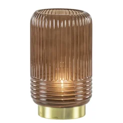 Klassieke tafellamp Lipa donker bruin op batterijen>Straluma New