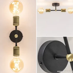 Klassieke wandlamp zwart-antiek brons><noscript><img width=