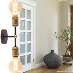 Klassieke wandlamp zwart-antiek brons><noscript><img width=