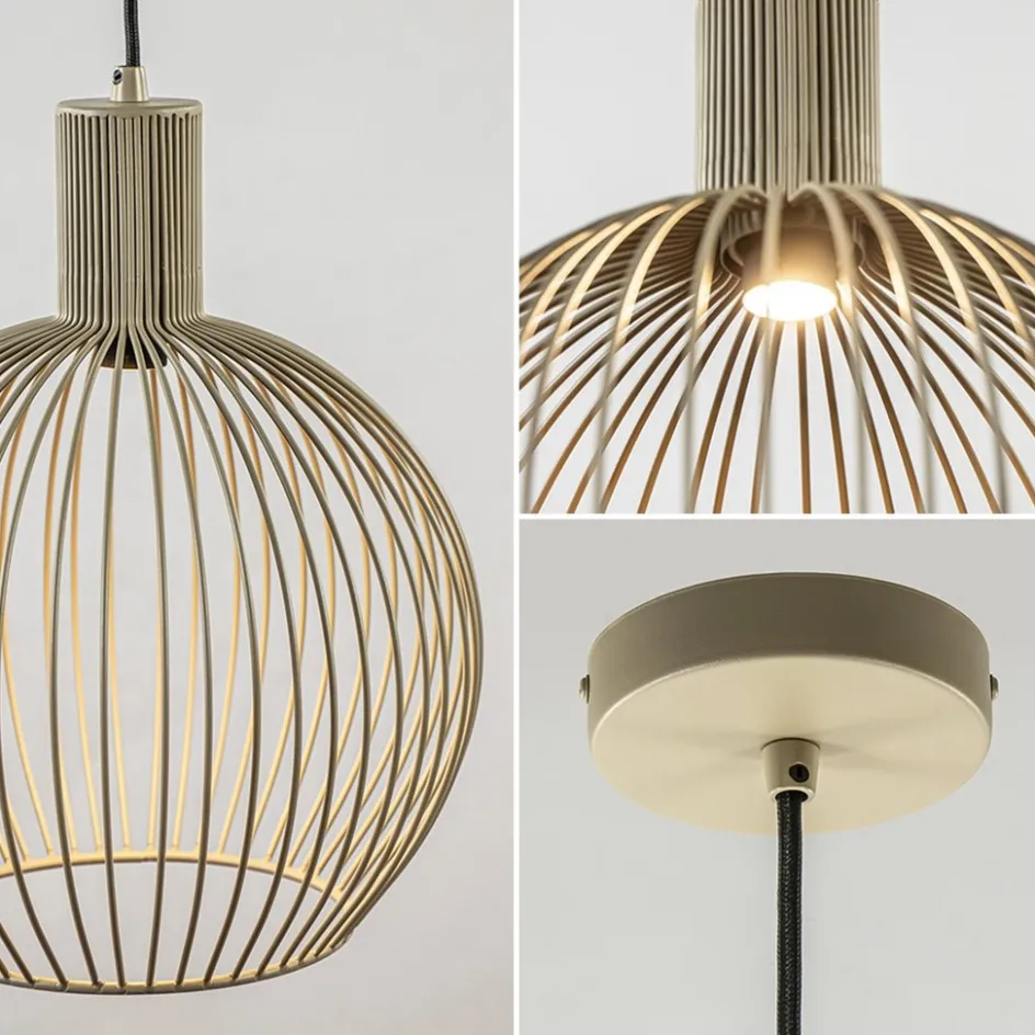 kleine draad hanglamp mat zand met zwart>Straluma Online