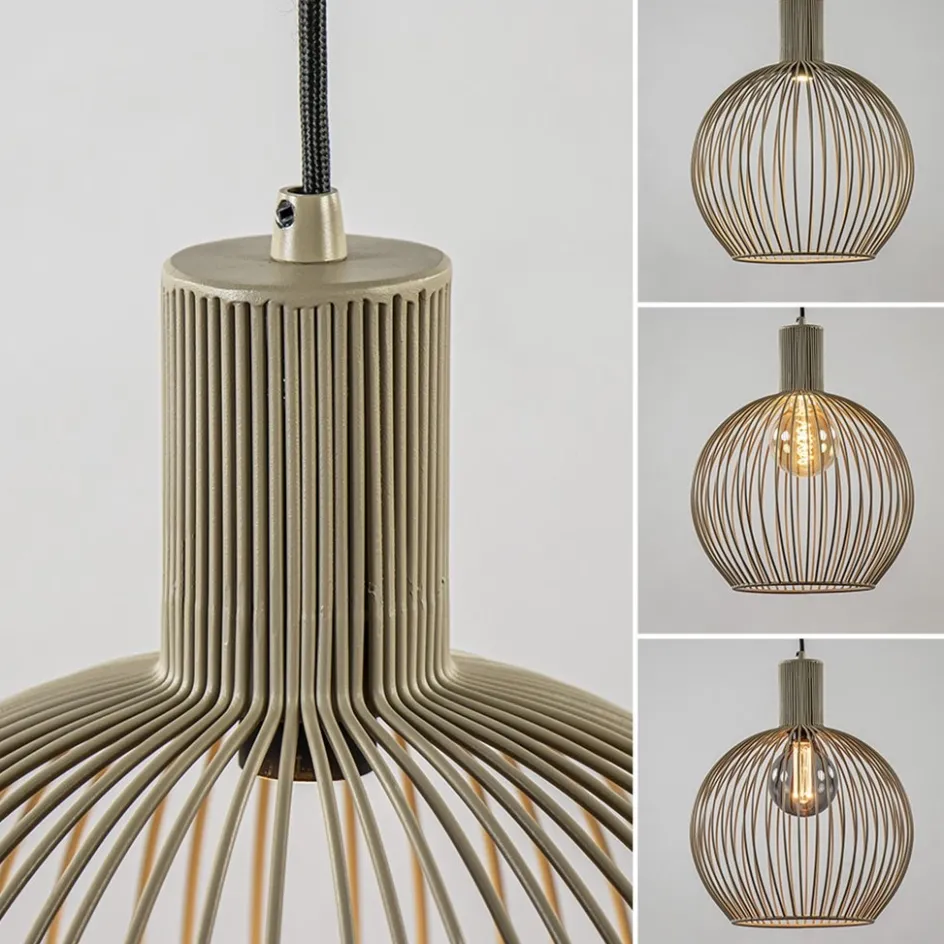 kleine draad hanglamp mat zand met zwart>Straluma Online