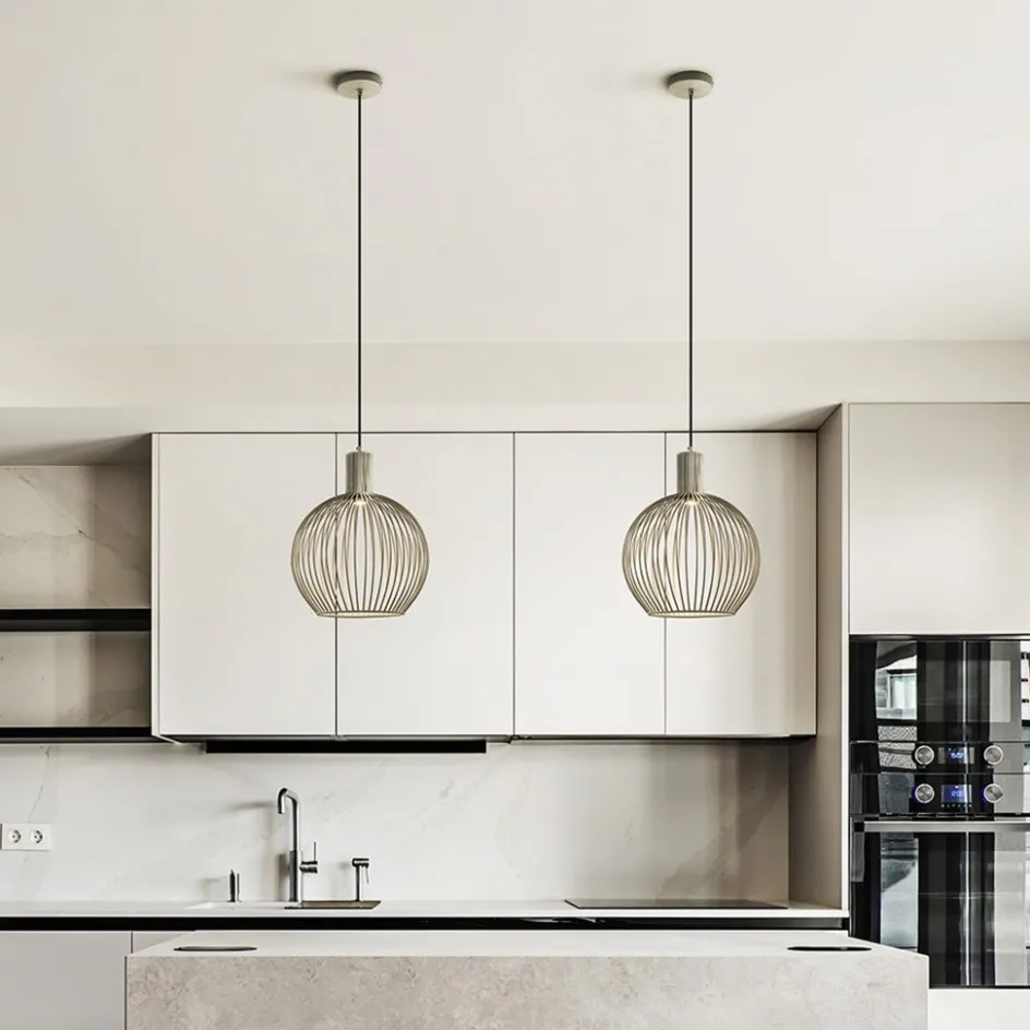 kleine draad hanglamp mat zand met zwart>Straluma Online