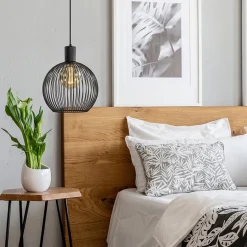 Kleine draad hanglamp mat zwart 30 cm><noscript><img width=