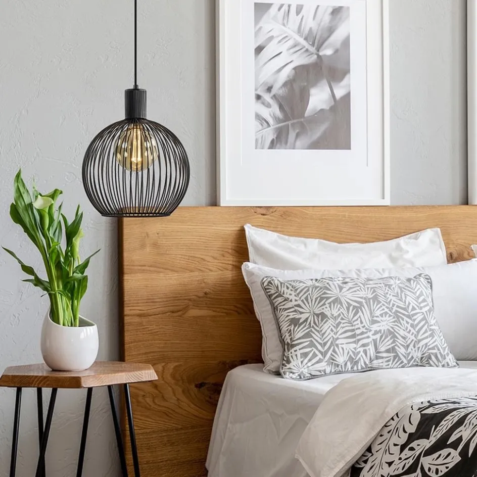 Kleine draad hanglamp mat zwart 30 cm>Straluma Clearance