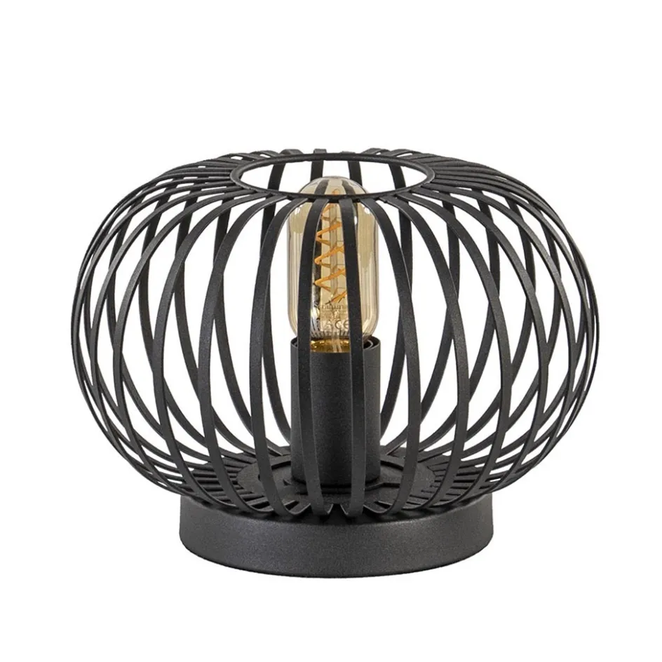 Kleine draad tafellamp modern mat zwart>Straluma