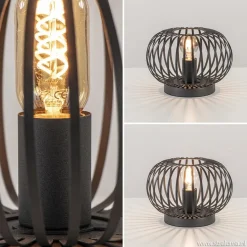 Kleine draad tafellamp modern mat zwart><noscript><img width=