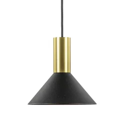 Kleine hanglamp driehoek zwart met brons>Straluma New