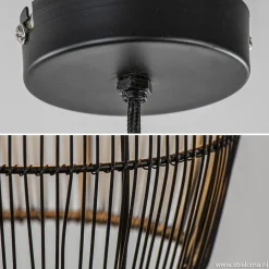 Kleine hanglamp Meya zwart met goud draad><noscript><img width=