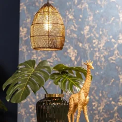 Kleine hanglamp Meya zwart met goud draad><noscript><img width=
