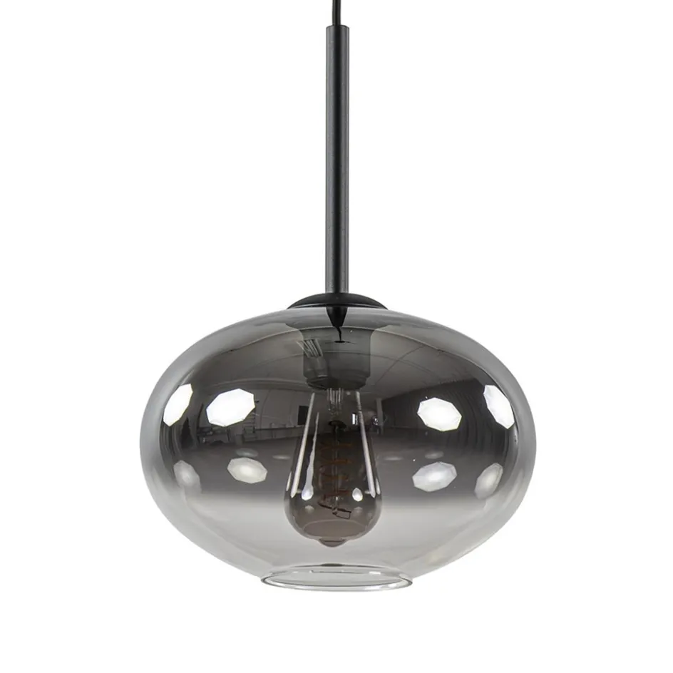 Kleine hanglamp smoke glas gradient met zwart>Straluma Discount