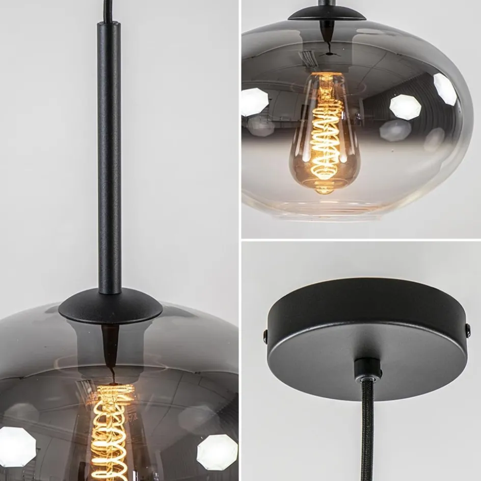 Kleine hanglamp smoke glas gradient met zwart>Straluma Discount