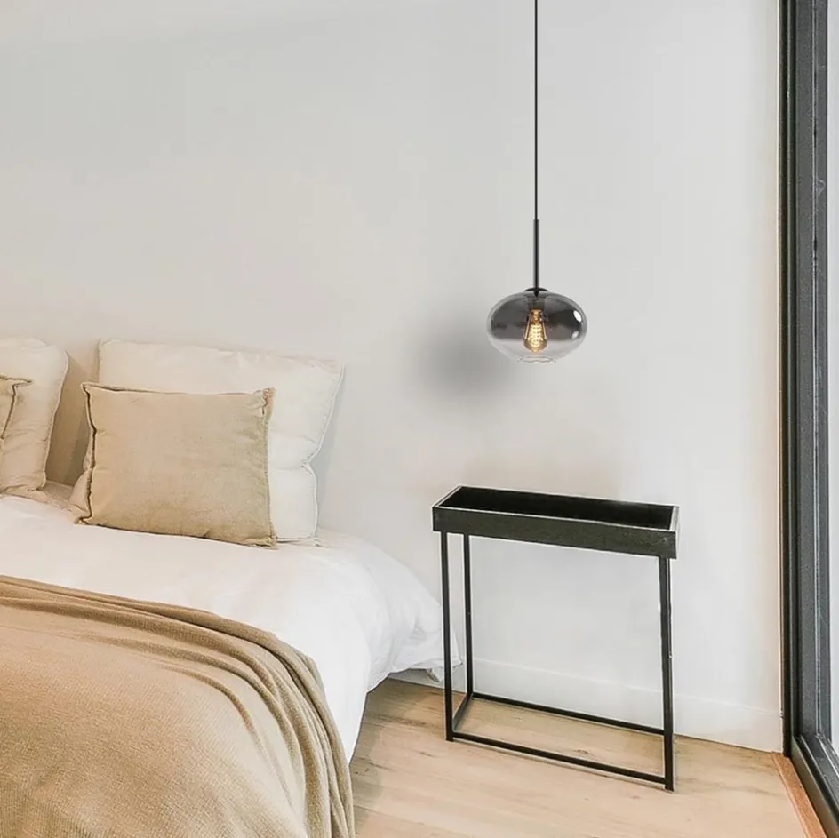 Kleine hanglamp smoke glas gradient met zwart>Straluma Discount