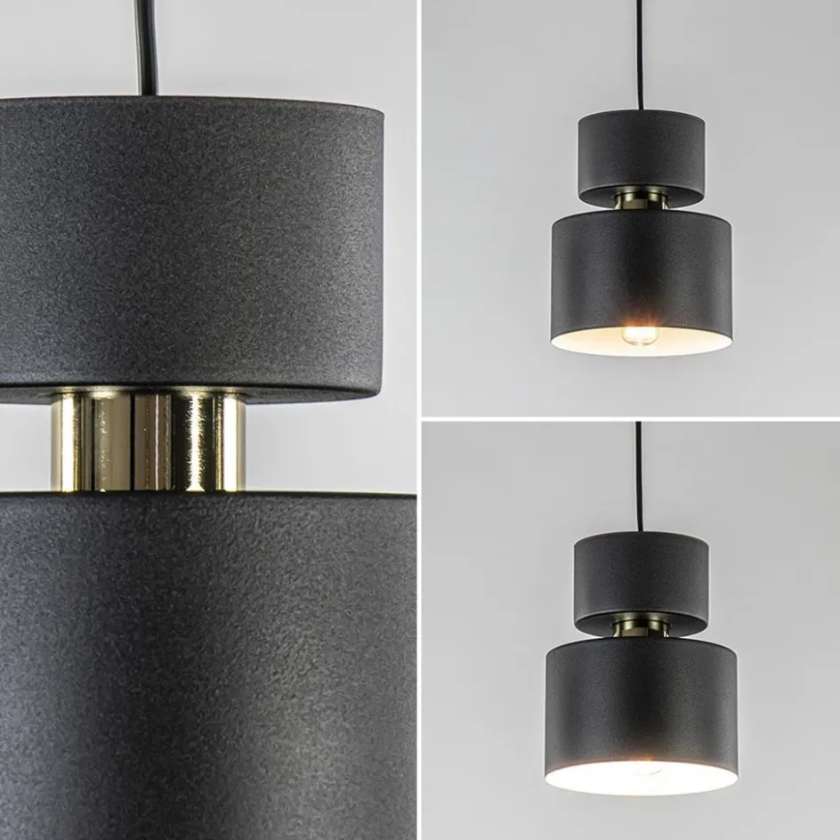 Kleine hanglamp zwart met goud accent>Straluma Clearance