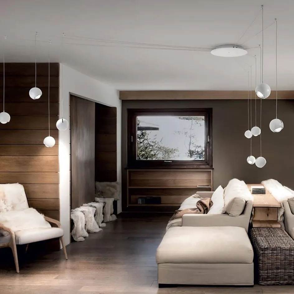 Kleine Italiaanse design hanglamp LED bol Spider wit>Straluma Best