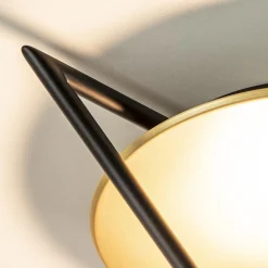 Kleine LED plafondlamp zwart met goud><noscript><img width=