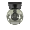 Kleine plafondlamp zwart met smoke glas 20 cm>Straluma Hot