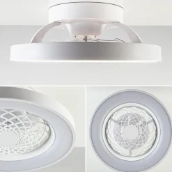 Kleine plafondventilator wit inclusief LED><noscript><img width=