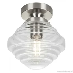 Kleine stalen plafondlamp glas helder><noscript><img width=