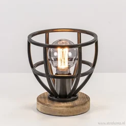 Kleine tafellamp Matrix zwart met hout>Straluma Sale