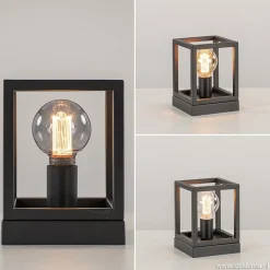 Kleine tafellamp vierkant frame zwart><noscript><img width=