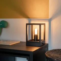 Kleine tafellamp vierkant frame zwart><noscript><img width=