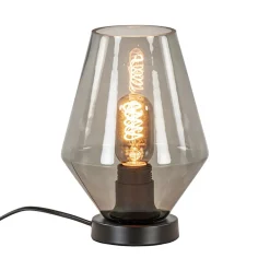 Kleine tafellamp zwart met smoke glas>Straluma Clearance