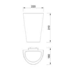 Kunststof buitenlamp wit IP54><noscript><img width=
