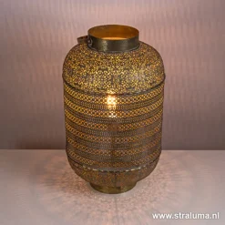 L&L tafellamp UDUPI bruin-goud Oosters>Straluma Sale