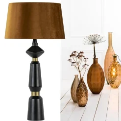 Lampvoet Ilvar mat zwart + antiek brons><noscript><img width=