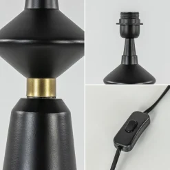 Lampvoet Ilvar zwart/mat goud z/kap><noscript><img width=