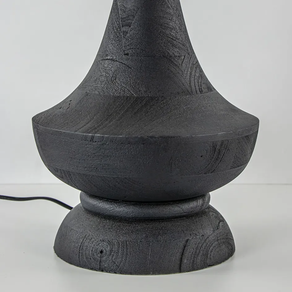 Lampvoet Nicolo zwart hout exclusief kap>Straluma Best