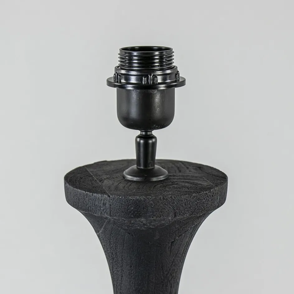 Lampvoet Nicolo zwart hout exclusief kap>Straluma Best