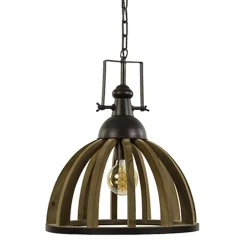 Landelijk hanglamp Djem hout/zink>Straluma Sale