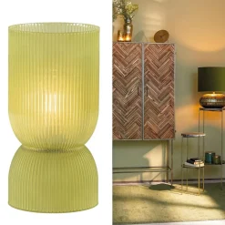 Landelijke Light and Living tafellamp olijfgroen op batterijen Phoebe><noscript><img width=