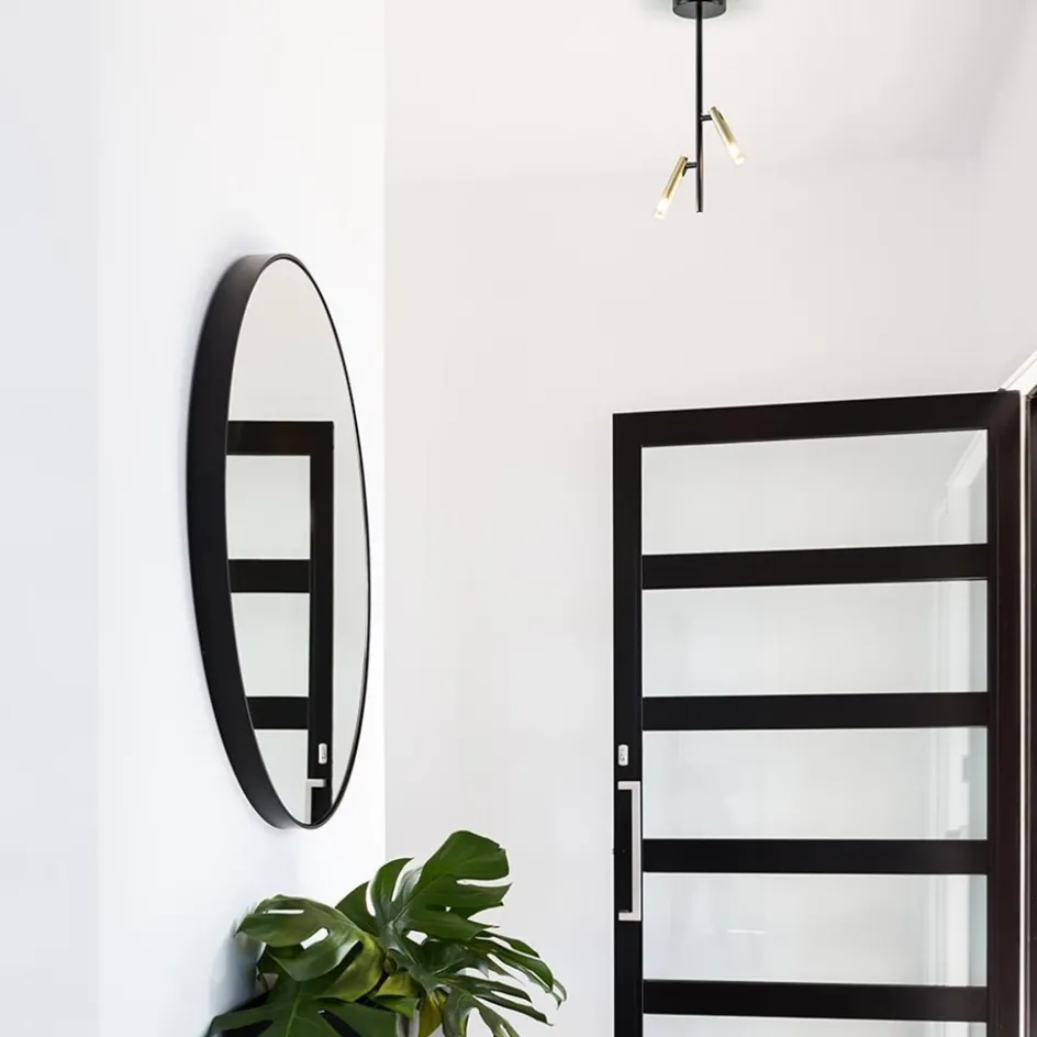 Landelijke plafondlamp zwart met goud G9>Straluma