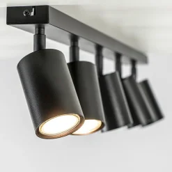 Langwerpige GU10 5-lichts opbouwspot mat zwart><noscript><img width=