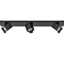 Langwerpige 3L opbouwspot met vierkante spots zwart>Straluma Best