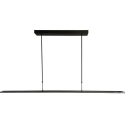 Langwerpige LED hanglamp zwart met smoke glas 170 cm>Straluma