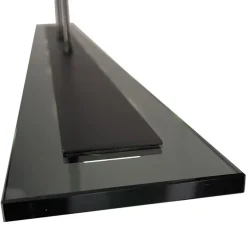 Langwerpige LED hanglamp zwart met smoke glas 170 cm><noscript><img width=