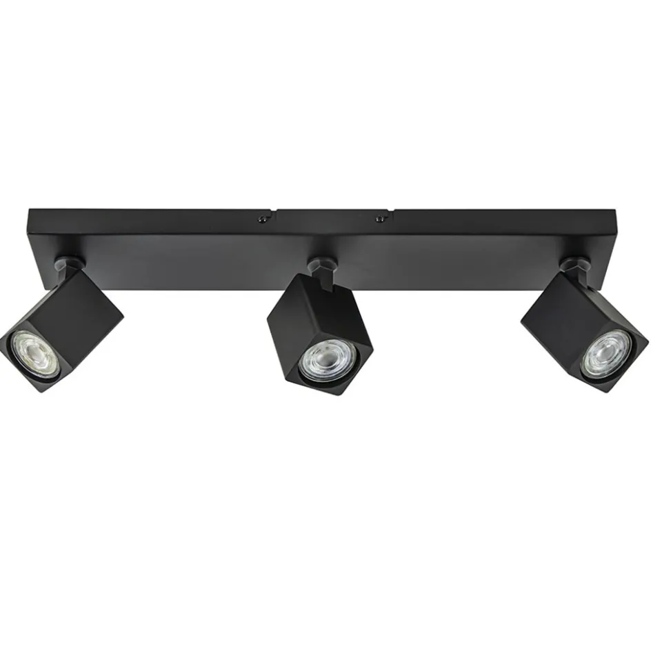 Langwerpige opbouwspot 3-lichts balk zwart>Straluma