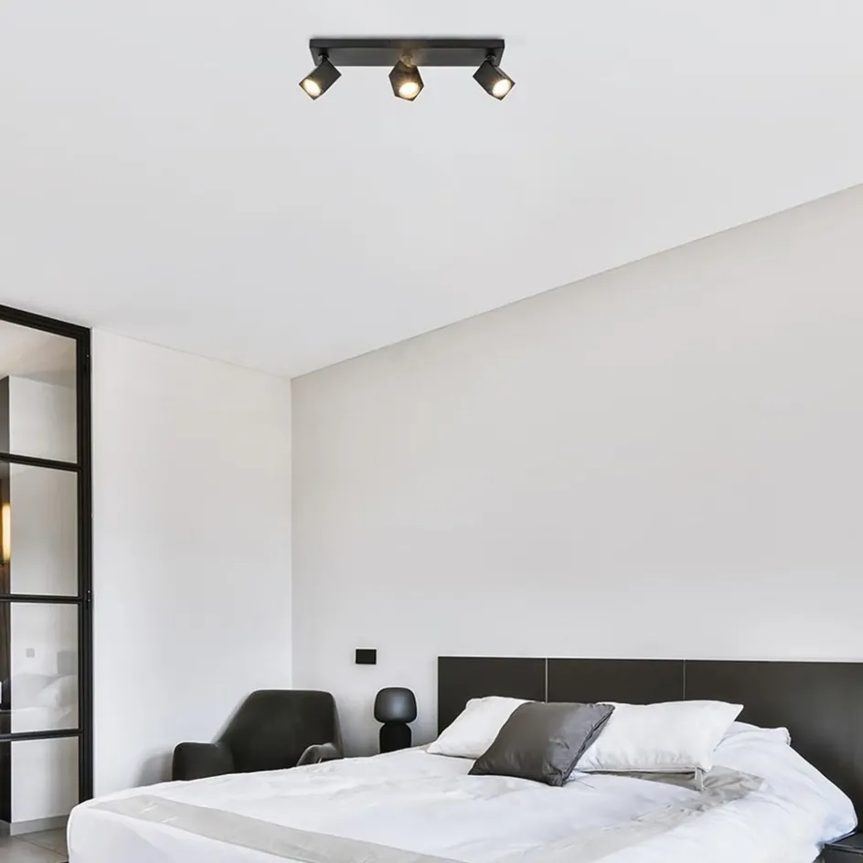 Langwerpige opbouwspot 3-lichts balk zwart>Straluma