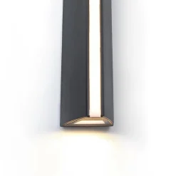 Langwerpige zwarte buitenlamp up+down en front>Straluma Hot