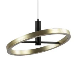 LED hanglamp Circle zwart/goud 3-standen dimbaar>Straluma Hot