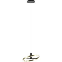 LED hanglamp Circle zwart/goud 3-standen dimbaar>Straluma Hot