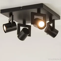 LED plafondspot vierkant mat zwart>Straluma Online