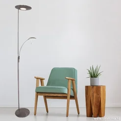 LED staande lamp-uplighter staal-dimbaar><noscript><img width=