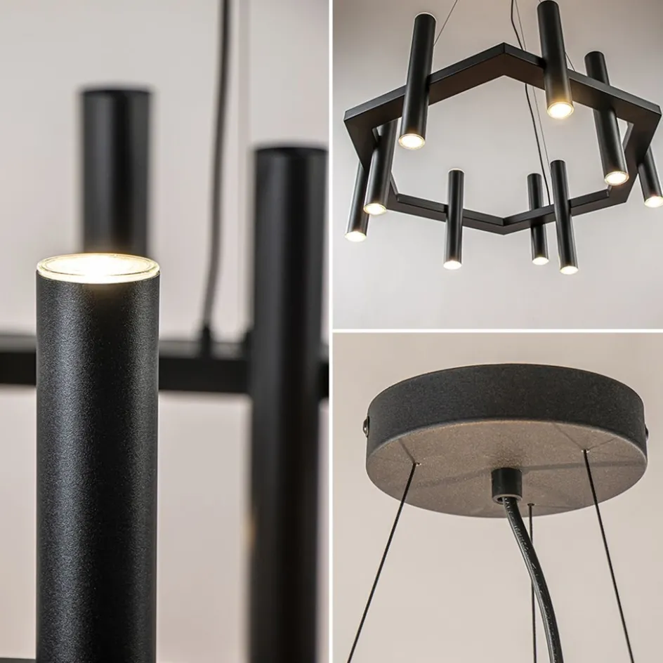12-Lichts design hanglamp 6-hoekig mat zwart>Straluma Clearance