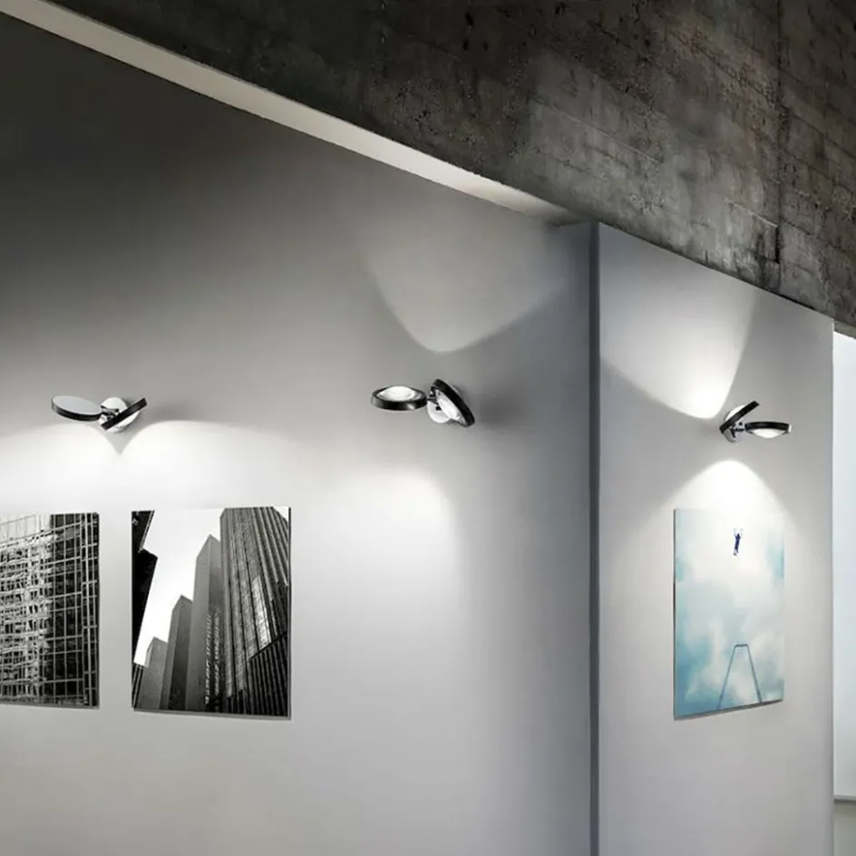 2-Lichts design wandlamp Nautilus zwart/chroom>Straluma New